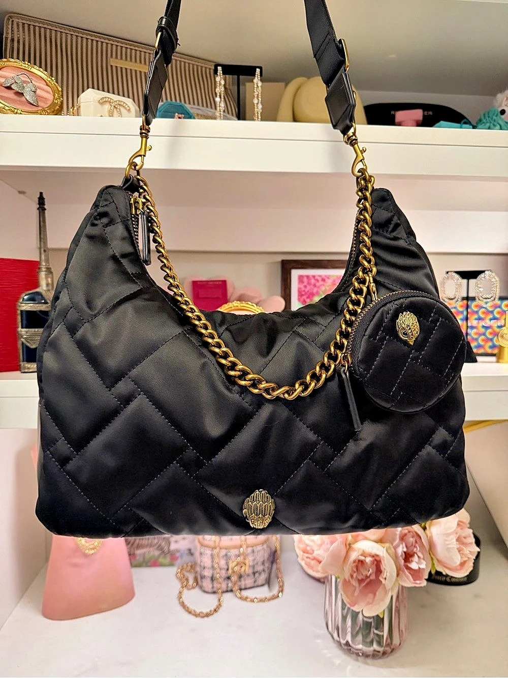 Kurt Geiger Quilted Shoulder Bag in Black Like New